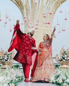 Shrenu Parikh Instagram - Taken forever ❤️🧿 21/12/23 . #LoveAtFirstTake Bride’s Look designed and Make up by @nehaadhvikmahajan Outfit : @bridesofkalki Hair by @timemachinebrides @shinejanarthanan Bridal set by @khuranajewelleryhouse . Bridal accessories by @raabtabyrahul Footwear by @houseofvian Groom’s Outfit by @runit_gupta accessories by @raabtabyrahul Decor and Event managed by @thetuliptouch Location @lilleria.riverside Photography @oragraphy Catering by @barodacaterers