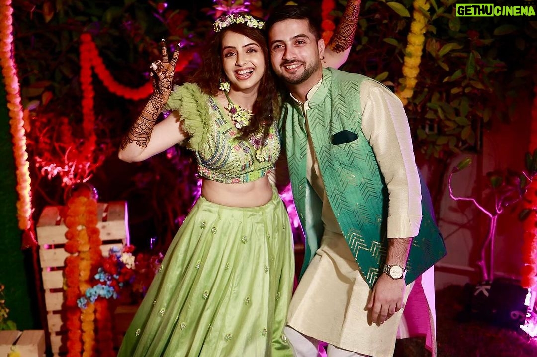 Shrenu Parikh Instagram - I knew my sister would be a pretty bridezilla but had no idea she would be beaming with so much excitement throughout the wedding ❤️ Cheers to celebrating and starting @shrenuparikhofficial & @akshaymhatre11 happily ever after with handpicked core memories from the wedding celebrations!! & Congratulations to all of us on wedding planning & execution being over 😂 #loveatfirsttake Vadodara, Gujarat, India
