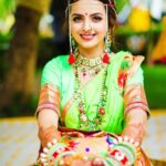 Shrenu Parikh Instagram - મારી peethi/ हळदी💛💚 . Styled by @nehaadhvikmahajan . Outfit by @reenachopra . Jewellery by @sonisapphire . Nath by @gandevikarjewellers_pvt_ltd . Make up by @the_beautytown . Hair by @shinejanarthanan @timemachinebrides . Bangles by @rajputi_chuda_store . Shoes by @thequirkynaari . Photography by @oragraphy @canonindia_official . Decor by @the.creative.window . Event managed by @thetuliptouch . Catering by @barodacaterers
