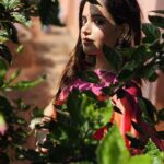 Shruthi Prakash Instagram - Sun kissed in saree elegance, letting the light in and the good vibes flow ❤️ PC @surajganachari (my lovely brother )😘 #shrutiprakash #somethingishappening #excited #happy #happytears #saree #pretty