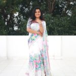 Shruthi Raj Instagram - Saree @shhaas_boutique2023 🤍🩷🤍🩷 *Wow collection* Premium quality linen cotton saree with digital print all over saree.. contrast digital print design blouse... *Fine quality* Book ur order soon...
