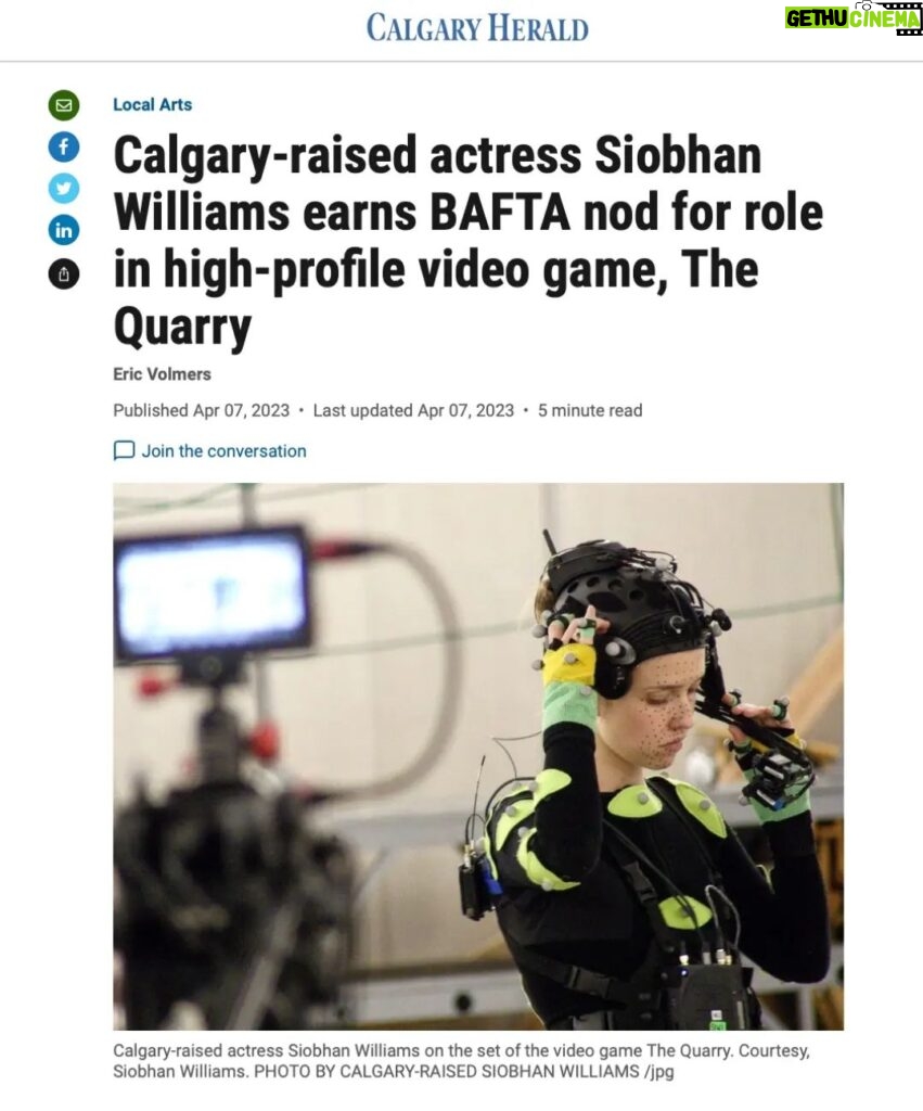 Siobhan Williams Instagram - just happy to be mentioned in the same article as @thelastofus . . thanks @calgaryherald