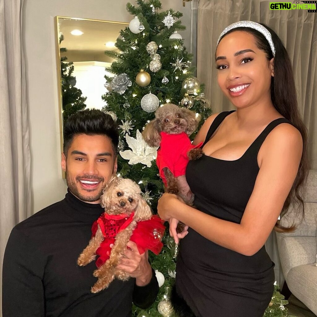 Siva Kaneswaran Instagram - May the magic of the season fill your hearts with joy and warmth. Wishing you all a Merry Christmas filled with love, laughter, and cherished moments. 🎄✨ From Siva, Nareesha, Mylo and Lola 🐾 #siva #nareesha #MerryChristmas #HappyHolidays #seasonsgreetings #toypoodle #poodlelove Los Angeles, California