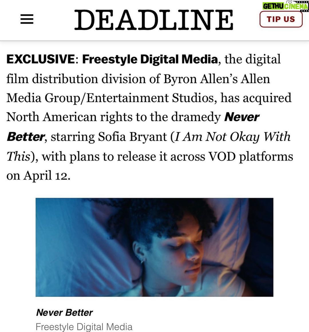 Sofia Bryant Instagram - Okokok so @neverbetter_film is officially out in the world and available to rent and own :)))! Infinity love for everyone’s extreme dedication and hard work on this film @julianne_foxy you were our fearless leader through it all <3 everyone go watch, link in biooo