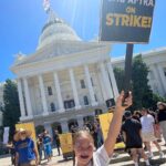 Sofia Sanchez Instagram - STRIKE….a pose…..on the picket line at the California State Capitol! #sagaftrastrong #sagaftramember #sagaftrastrike #teenactor State Capitol Of California