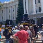 Sofia Sanchez Instagram - STRIKE….a pose…..on the picket line at the California State Capitol! #sagaftrastrong #sagaftramember #sagaftrastrike #teenactor State Capitol Of California