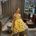 Sofia Sanchez Instagram - World Premiere in Berlin for @thehungergames The Ballad of Songbirds & Snakes 🕊️🐍 I had the time of my life meeting fans, signing autographs and watching the movie for the very first time! It is the most amazing film and I’m so proud! My dress is an homage to the working title of the film “Butterfly” as well as a nod to the butterfly symbol for Down syndrome awareness and my debut as an actress on the big screen. The colors yellow and blue are the colors of DS Awareness and my home country Ukraine. Truly a work of art by the amazing #houseofpetunia It was a night I will never forget! #corememory Custom Dress & Styling: @dolorispetunia 🦋 Hair & Makeup: @thesanchezsix 💫 Upper West Berlin
