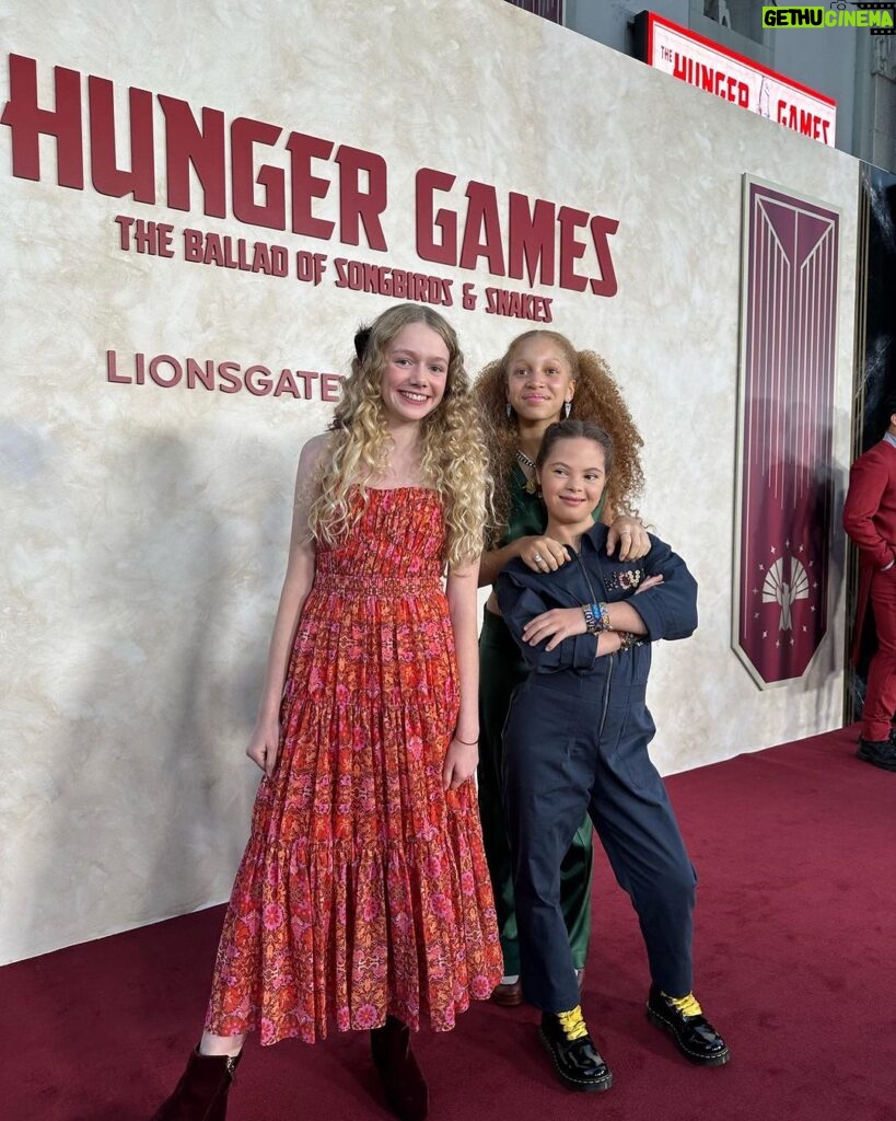 Sofia Sanchez Instagram - The premiere and after party in Hollywood were magical. The people I shared this experience with were the kindest, most creative, most supportive group of people in the world. Thank you for making my first film the stuff dreams are made of. Congratulations everyone, and happy opening of #TheHungerGames, in theaters tomorrow! ❤️Maude Ivory Baird #stewarttalent #bonnieshumofsky