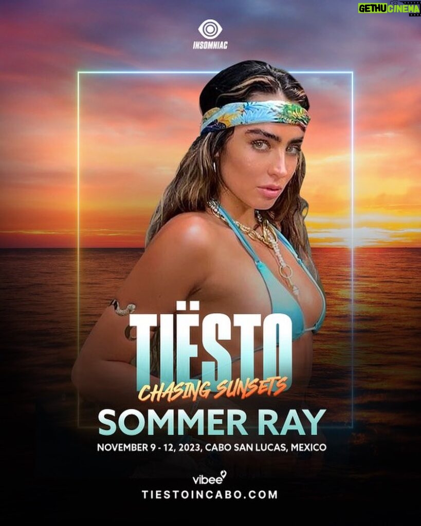 Sommer Ray Instagram - guyssss join me in Cabo San Lucas for Chasing Sunsets, a 3-night musical vacation, curated by Tiësto! it’s November 9-12! come seee me!! link in bioooooo to book your package 💛🌅☀️