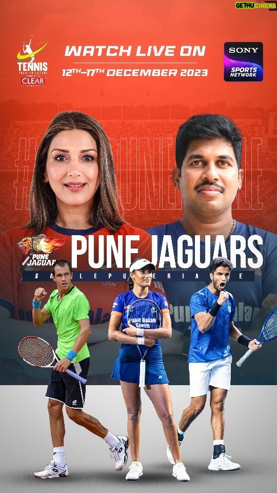 Sonali Bendre Instagram - 𝗔𝗮𝗹𝗲 𝗣𝘂𝗻𝗲𝗿𝗶 𝗔𝗮𝗹𝗲!🎾🌟 Get ready to witness the electrifying performance of our team in the revolutionary 𝟮𝟬-𝗽𝗼𝗶𝗻𝘁 𝗳𝗼𝗿𝗺𝗮𝘁 of Tennis Premier League Season 5 powered by @clearpani! Joined by the incredible Bollywood sensation @iamsonalibendre , the powerhouse trio of @rosollukas, @rutujabhoosale and @manish_sureshkumar are all set to shine on the big stage!🏆🔥 Why wait then? Catch all the thrilling action live on @sonysportsnetwork, the Home of Tennis from 12th to 17th December 2023. 📺 #AajaMaidanMein #TPL5 #TennisPremierLeague #Tennis #IndianTennis #TPL2023 #TPL5 #clearpani #veeba #wolPowerEnergy #PuneJaguars #Pune #SonaliBendreBehl #LukasRosol #RutujaBhosale #ManishSureshKumar