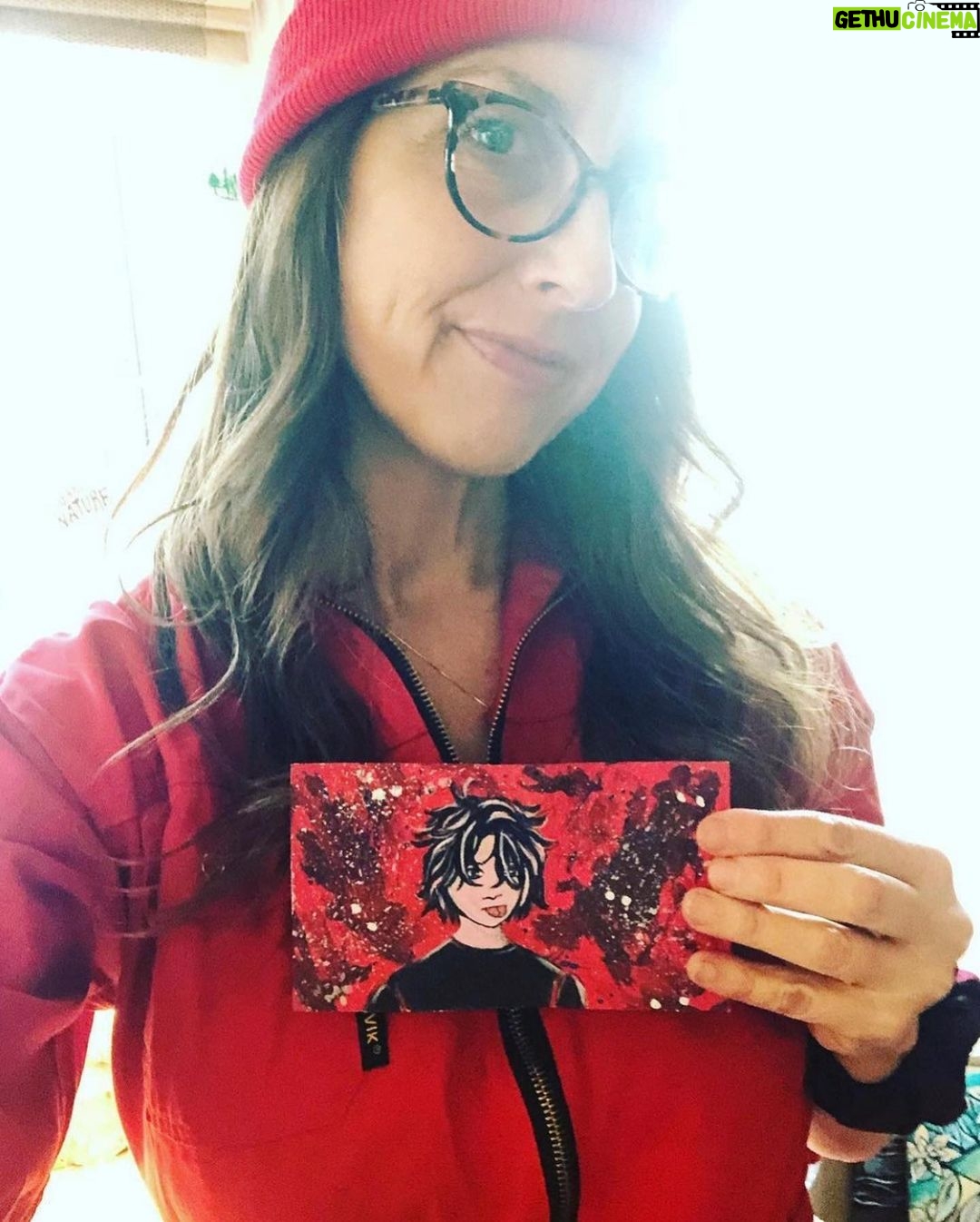 Spencer Tunick Instagram - Kid’s most recent self-portrait ❤️🍿A mini collab with Kristin, he drew, she painted.