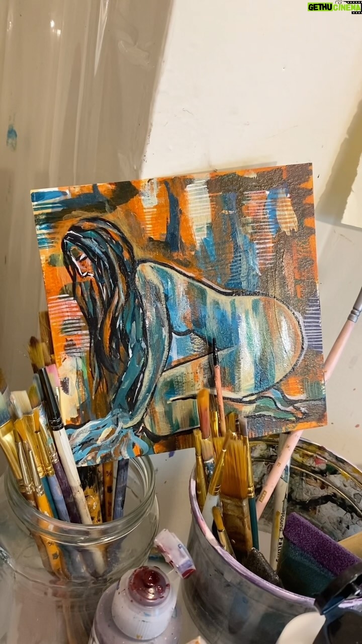 Spencer Tunick Instagram - Rainy cozy Sunday. Kristin in her studio.