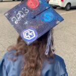 Spencer Tunick Instagram - High school graduation. So proud! She hand-painted her own cap. 💙