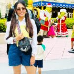 Sreethu Krishnan Instagram - Met my virtual bf in real life 🙊🤪♥️✨…. 📸 @a4rthy.xoxo 🐼 #sreethukrishnan #shrek #meetup USS Shrek 4-D Adventure - The castle far far away
