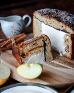 Stefano Faita Instagram - A seasonal favourite: ice cream filled panettone! You’ll need: 1 (750g) Stefano panettone of your choice 125 ml (½ cup) Stefano hazelnut cocoa spread 500 ml (2 cups) vanilla ice cream, softened The steps: 1. Unwrap the panettone and remove the paper mould. Cut an inch off the top of the panettone. Hollow out the bottom part using a knife, leaving 1 inch base and sides. 2. Fill the cavity with the ice cream, packing it down firmly. 3. Spread the hazelnut cacao spread on the flat surface of the cut top of the panettone. Place it back on the ice cream filled bottom. 4. Wrap the panettone in plastic wrap and freeze for a minimum of 2 hours, best overnight. 5. Remove from freezer, unwrap, slice, serve and enjoy! - Un classique hivernal: panettone farci de crème glacée! Tu vas avoir besoin de: 1 (750g) panettone Stefano de votre choix 125 ml (½ tasse) tartinade noisettes cacao Stefano 500 ml (2 tasses) crème glacée à la vanille, ramollie 1. Sortir le panettone de son emballage et retirer le moule de papier. Couper environ 1 pouce du dessus du panettone. Vider la partie intérieure à l’aide d’un couteau, en laissant environ 1 pouce de base et sur les côtés. 2. Remplir la cavité avec la crème glacée, en la pressant fermement pour bien remplir le trou. 3. Tartiner la surface de la partie coupée du dessus du panettone avec la tartinade noisette cacao et replacer sur la partie remplie de crème glacée. 4. Envelopper le panettone dans une pellicule plastique et congeler pendant au moins 2 heures, de préférence toute la nuit. 5. Sortir du congélateur, retirer la pellicule plastique, trancher, servir et... déguster!