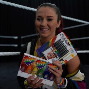 Steffanie Newell Instagram - Happy Pride Month ♥️ Thank you GLAAD for the #PrideUnboxed gift box with lots of rad goodies from LGBTQ-inclusive partners and a @SonyaDevilleWWE X Urban Aztec “Pride Fighter” bag. 🏳️‍🌈 Love is Love.