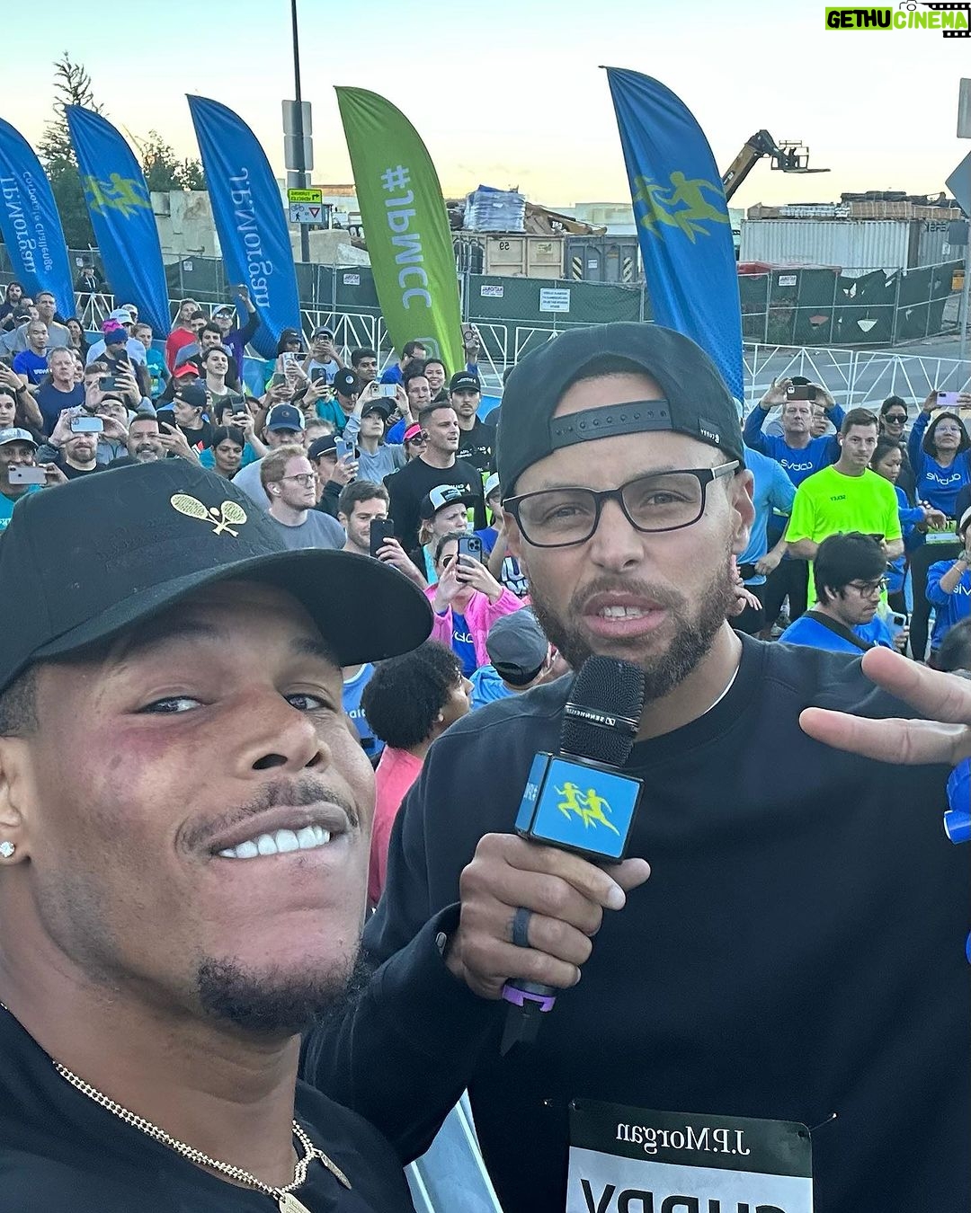 Stephen Curry Instagram - Year 37 in San Francisco of the @jpmorgan Corporate Challenge with my guy @justtrain . This one was incredibly special for @ayeshacurry and I as @eatlearnplay was this year’s beneficiary. Shout out to the 5,000+ #JPMCC Bay Area participants who showed out, and @chase for hosting minority entrepreneurs around wellness! It’s always a pleasure being a #ChasePartner and seeing the impact we make together.