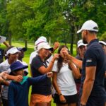 Stephen Curry Instagram - A great day in Ohio. On our final day at Firestone, @stephencurry30 showed up and cheered on the boys and girls as they finished on the 18th. Congrats to @juliavollmer05 @kjofahengauegolf and the entire field for another 🔥leg of the Tour. See y'all in Las Vegas! #ugtour #stayunderrated #golf
