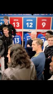 Stephen Manas Instagram - England vs Germany With Monsieur Tim Cook himself and all the TedLasso cast 🔥🙏❤️ Thank you #Apple #Appletv #tedlasso Wembley Stadium