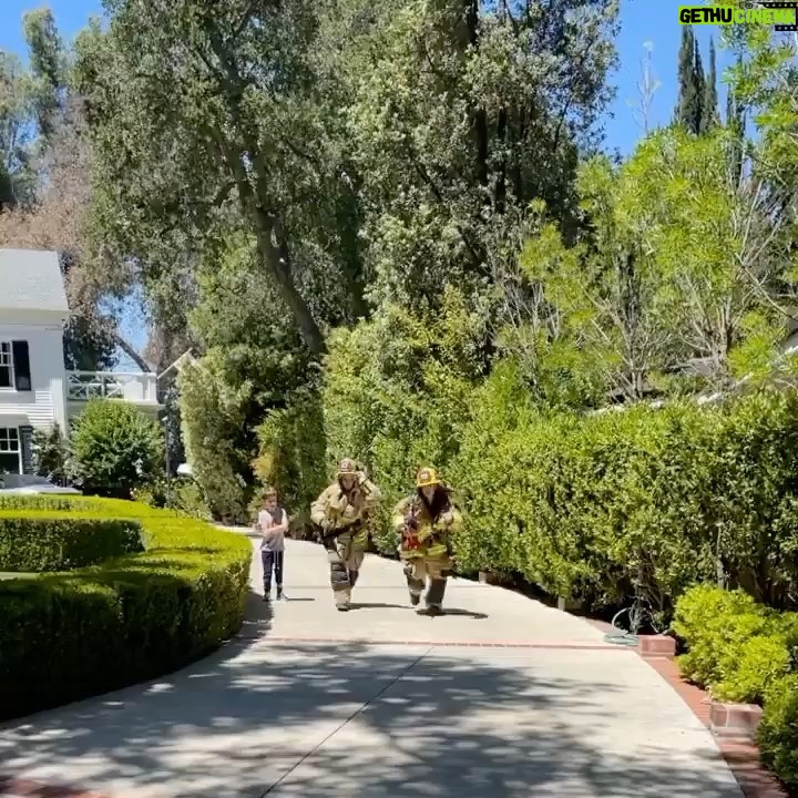 Steve Blackman Instagram - LA’s newest firefighting duo! @christinecblackman @kylerichards18