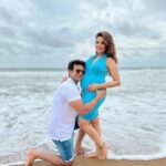 Sugandha Mishra Instagram - 💙🤍Us 💙🤍 #swipeleft . . . #momtobe #babyonboard #love #blessed #vibe #babymoon #goa #sugandhamishra #drsanketbhosale
