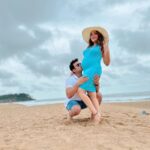 Sugandha Mishra Instagram - 💙🤍Us 💙🤍 #swipeleft . . . #momtobe #babyonboard #love #blessed #vibe #babymoon #goa #sugandhamishra #drsanketbhosale
