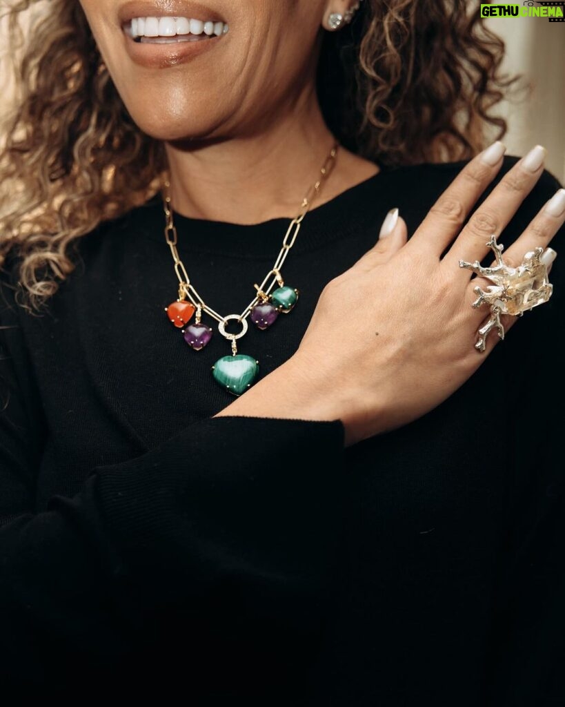 Sunny Hostin Instagram - I'm thrilled to marry my passion for supporting underrepresented talent with my love of adornment. @jewelryedit sells gorgeous pieces by women and BIPOC jewelry designers and mentors up and coming designers. Love the pieces I chose for this guest edit, all designed by designers of color, and you can find much more on their site. The best part is that 10% of proceeds with code OPPNET (and 20% of heart pendants by @lindsayjprice) support @theopportunitynetwork and its mission to support students of color on their path to college and careers. #thejewelryedit #jewelry #jewelrypicks #earrings #ring #necklace #sunnyhostin #theview #nycjewelry #jewelrylovers #jewelrydesign #diversity #bipoc #supportbipocbusinesses