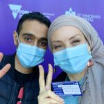 Susan Carland Instagram - V for Vaccinated! So happy and grateful that we were now both eligible for our Covid vaccine in Melbourne! It was probably the least painful vax I’ve ever had (Waleed only cried a little bit. So proud of him). A couple of hours later and I feel totally fine - no second head has grown! 🙃 Working with @unicefaustralia I know how many people around the world aren’t able to get vaccinated and I know me getting it helps protect the community. Nobody is safe until everybody is safe. ✌️ for #vaccinated EDITED TO ADD: turning off comments because this was descending into a dumping ground for antivax conspiracy, never backed by facts or evidence, and (intriguingly often) really rude and often using bizarre personal attacks, despite my attempts to engage politely and respectfully. So, go somewhere else 😊 My Insta isn’t for dangerous, unscientific comments to be platformed 🤷‍♀️