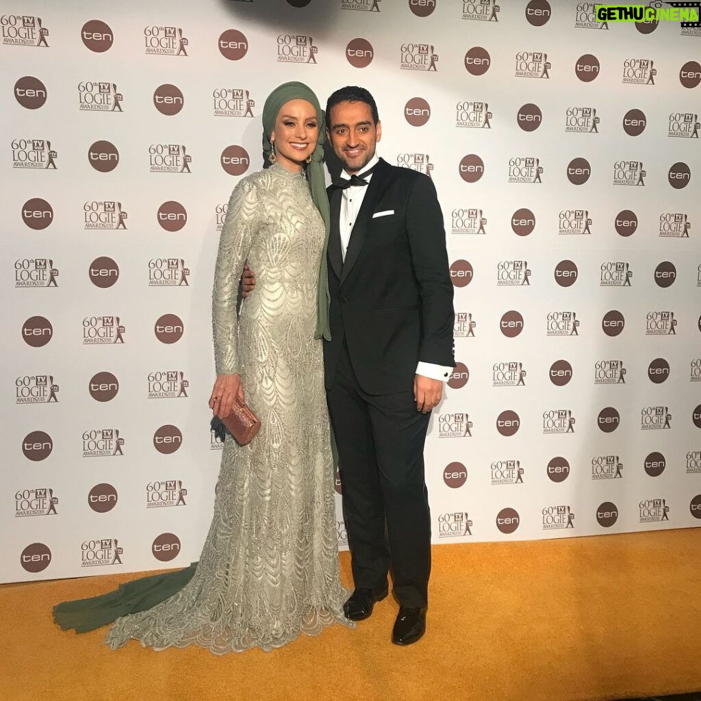 Susan Carland Instagram - #Logies2018 Thank you thank you thank you @aleem.yusuf.couture for the dress, @apsjewellery for the ring and earrings, @siennabyronbay for breathable polish & @maryannehong for my make up! #HijabisRepresent