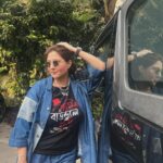 Swastika Mukherjee Instagram – Thank you @srijitmukherji for sending the #dawshomawbotaar merchandise from @bongmadecollection ♥️
Your song has reached a new high @aroyfloyd 🥰 
.
Wearing my new found love @denimdarzi 
Nosepin – @gypsymaal 
Neckpiece – @quirksmithjewelry Calcutta Club