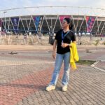 Sweta Singh Instagram - #matchday Back to covering cricket after more than a decade! Old friends, old beat. #worldcup2023 #motera Narendra Modi Stadium