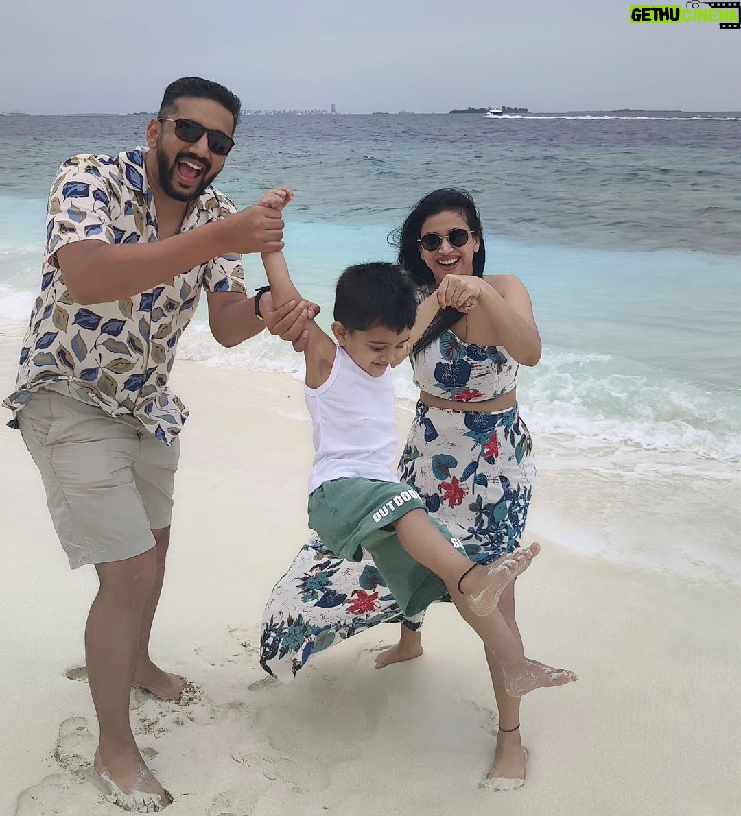 Swetha Changappa Instagram - Our happiness is u my little boy @jiyaan_aiyappa ❤️🧿🧿 Love u our son shine