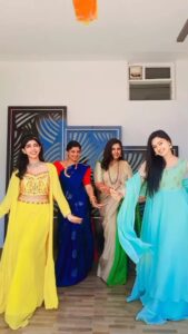 Tanvi Rao Instagram - This is what we do when we're not busy making Lakshmi's life difficult 😈 Kitty party - only for the bad cats. 🐈‍⬛ Address- Lakshmi Baramma, at 7.30 pm on @colorskannadaofficial My attire credits- @inayadesignerstudio #lakshmibaramma #baharlahamadhumas #marathi #reelsinstagram #reels #fun #serialactress #shooting #behindthescenes #villians #stories #kannadatelevision #kannadaserials #kannada #colorskannada #tanvirao Bangalore, India