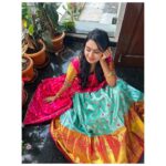 Tanvi Rao Instagram - It’s hard to put a curtain on the monkey inside me, but I try🐒 (swipe to the last picture) Attire from: @inayadesignerstudio #lakshmibaramma #bhagyalakshmi #keerthi #tvserial #costume #langadavani #lehenga #collaboration #fashion #beauty #fun #tanvirao Bangalore, India