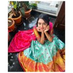 Tanvi Rao Instagram - It’s hard to put a curtain on the monkey inside me, but I try🐒 (swipe to the last picture) Attire from: @inayadesignerstudio #lakshmibaramma #bhagyalakshmi #keerthi #tvserial #costume #langadavani #lehenga #collaboration #fashion #beauty #fun #tanvirao Bangalore, India