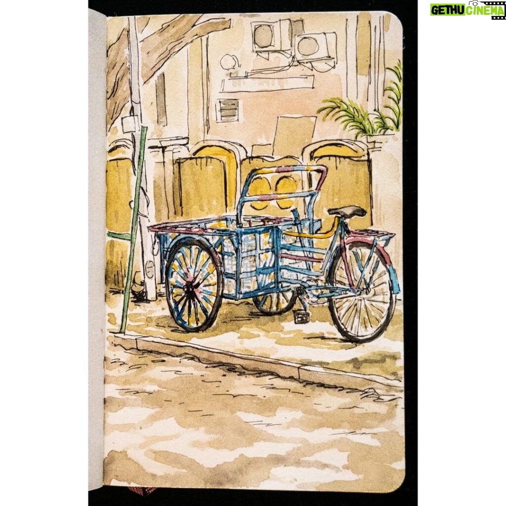Tarun Lak Instagram - Highlights of my recent sketches from my trip to India. This was planned to be longer covering more places, but unfortunately Covid had other ideas. Some of these are more successful than others. I'm not a watercolor artist by any means, but these were fun to do. #sketchbook #watercolor #ink #india #chennai #bengaluru #sketches