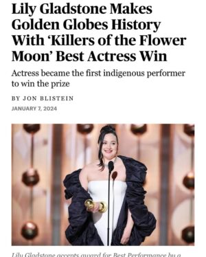 Tatanka Means Instagram - So happy and so proud of our amazing Blackfeet/Nimíipuu siSTAR. She is so deserving of this recognition. Representing us all in “that good way” speaking her language and voicing truths Ahoooo congratulations @lilygladstone and thank you ✨❤️‍🔥✨ such a beautiful moment in history forever 🙌 giant smiles today across Indian Country