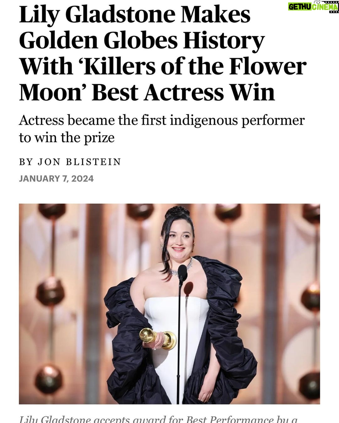 Tatanka Means - 4.7K Likes - So happy and so proud of our amazing Blackfeet/Nimíipuu siSTAR. She is so deserving of this recognition. Representing us all in “that good way” speaking her language and voicing truths Ahoooo congratulations @lilygladstone and thank you ✨❤️🔥✨ such a beautiful moment in history forever 🙌 giant smiles today across Indian Country