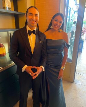 Tatanka Means Instagram - So grateful this beautiful woman I sat next to on the plane agreed to be my date to the premiere ❤️‍🔥 my bodyguard and partner in crime 🙏 #prom2023 #killersoftheflowermoon #cannes #cannesfilmfestival #cannes2023
