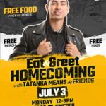 Tatanka Means Instagram - CHINLE I’ll be home Monday July 3rd swing by Junction Restaurant 12-3pm come thru grab a bite for freee n say hi 👋 See you soon 😺👍 I’ll also be in Window Rock Sunday at the fairgrounds 🕺🏿🤩