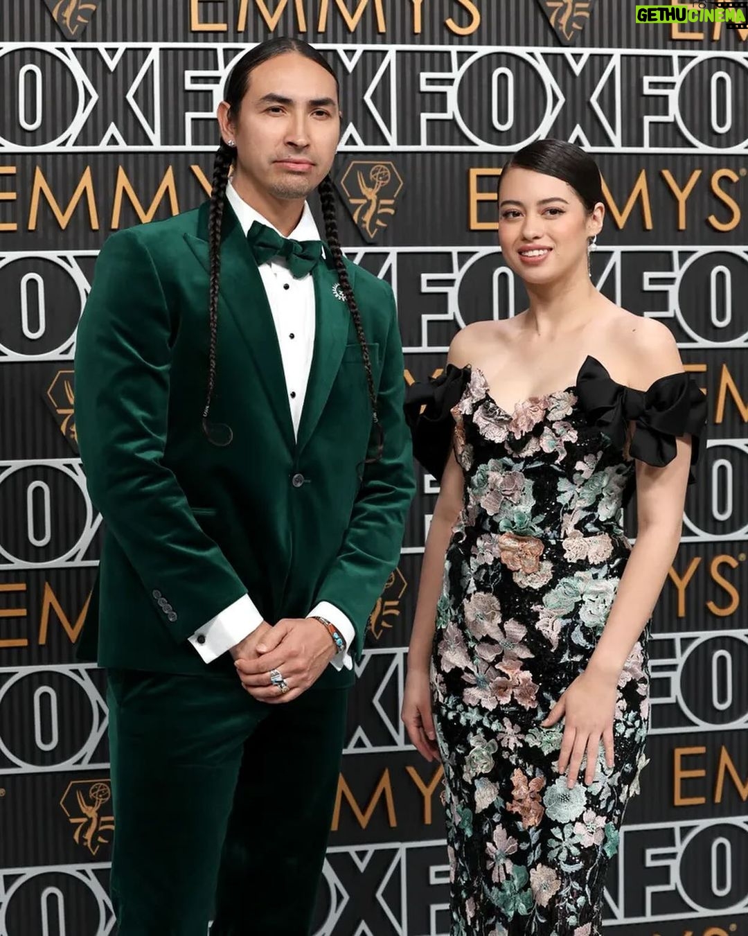 Tatanka Means - 4.5K Likes - Incredible night. I was blessed to accompany my amazing sis-star @ambermidthunder to the EMMYs! Her film #Prey was nominated for best director Dan Trachtenberg ✨
Styled by @leonamizrahi
Suit by @jackvictorofficial
Earrings & broach @gismondi1754
Shoes @brunomagliofficial
Thank you @appletv @applefilms representing #killersoftheflowermoon
#EMMYs
