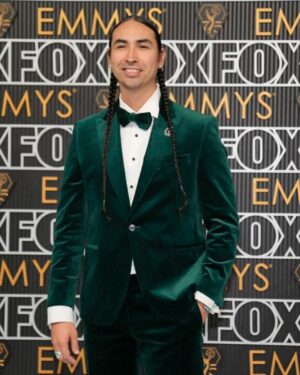 Tatanka Means Instagram - Incredible night. I was blessed to accompany my amazing sis-star @ambermidthunder to the EMMYs! Her film #Prey was nominated for best director Dan Trachtenberg ✨

Styled by @leonamizrahi 
Suit by @jackvictorofficial 
Earrings & broach @gismondi1754 
Shoes @brunomagliofficial 

Thank you @appletv @applefilms representing #killersoftheflowermoon 

#EMMYs