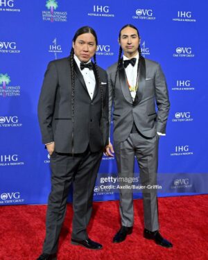 Tatanka Means Instagram - Palm Springs International Film Festival 2024 🌴 
“Killers of the Flower Moon” Vanguard Award

Tuxedo @brunellocucinelli_brand 
#brunellocucinelli