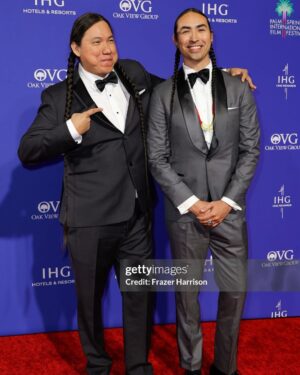 Tatanka Means Instagram - Palm Springs International Film Festival 2024 🌴 
“Killers of the Flower Moon” Vanguard Award

Tuxedo @brunellocucinelli_brand 
#brunellocucinelli