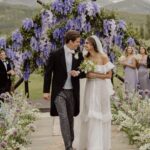 Taylor Hill Instagram - @taylor_hill and Daniel Fryer are married! The couple worked with Hanna Peterson of @table6productions to plan their wedding weekend, held at Devil’s Thumb Ranch in Colorado. “As much as I travel for work—I have literally been [going] non-stop since the age of 14—Colorado has always been my constant, my rock, my home, and my heart. That is until I met Danny. Danny makes me feel home wherever we are. I wanted to share this once-in-a-lifetime moment with all our loved ones in my constant, favorite place, Winter Park, Colorado,” shares the bride. Tap the link in our bio to see exclusive photos from the couple's Western-inspired wedding. Photos: @cedarandpines