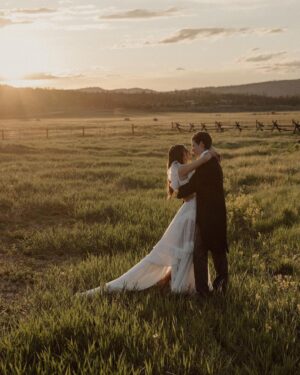 Taylor Hill Instagram - @taylor_hill and Daniel Fryer are married! The couple worked with Hanna Peterson of @table6productions to plan their wedding weekend, held at Devil’s Thumb Ranch in Colorado. “As much as I travel for work—I have literally been [going] non-stop since the age of 14—Colorado has always been my constant, my rock, my home, and my heart. That is until I met Danny. Danny makes me feel home wherever we are. I wanted to share this once-in-a-lifetime moment with all our loved ones in my constant, favorite place, Winter Park, Colorado,” shares the bride. Tap the link in our bio to see exclusive photos from the couple's Western-inspired wedding. Photos: @cedarandpines