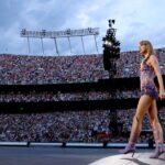 Taylor Swift Instagram - It was a Speak Now (my version) album release party at Arrowhead Stadium in Kansas City this weekend, full of surprises 😆 I got to premiere the video for ‘I Can See You’ on the big screen and hearing the crowd’s reaction to it is something I’ll never forget. THEN @joeyking @taylorlautner and @helloimpresleycash walked on stage (and there were even a few flips??) to say hi to everyone. I got to play Long Live with my incredible band (who are the ones playing on all my re-records too) and it was just so unfathomably special to me. Singing those words in a stadium full of people who helped me get my music back. Love you all 💜💜💜 See you very soon, Denver! 📷: @johnshearer @nandoleon_foto @gettyimages