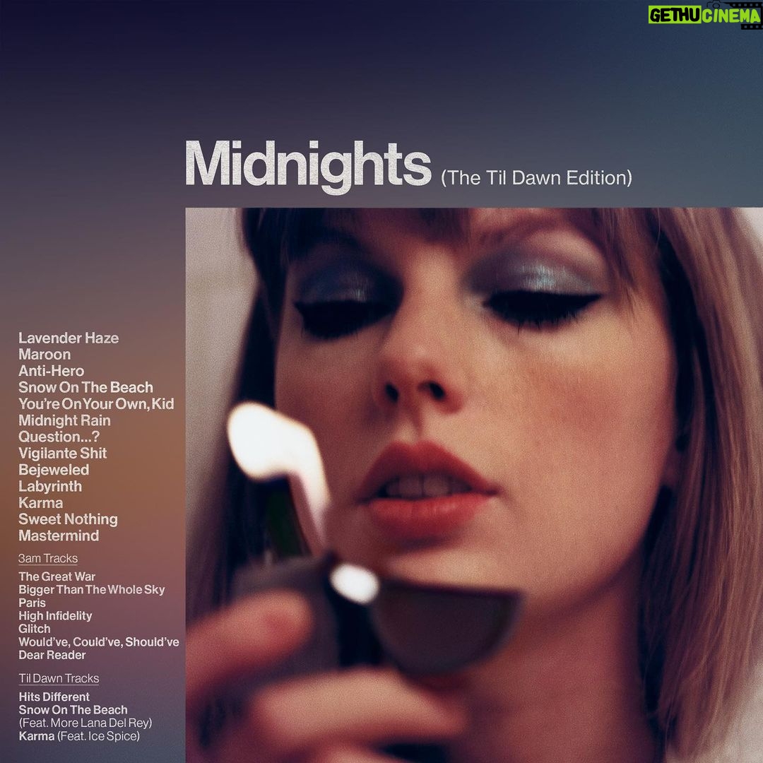 Taylor Swift Instagram - Um. SO much to tell you. I’m a massive fan of this brilliant artist and after getting to know her I can confirm: she is THE ONE to watch. So delighted to say that Karma Featuring the incredible @icespice will be out TOMORROW night at MIDNIGHT ET as a part of the new Midnights (Til Dawn Edition) deluxe album that you can pre-order now at store.taylorswift.com! In addition to Karma Ft Ice Spice… You asked for it, we listened: Lana and I went back into the studio specifically to record more Lana on Snow on the Beach. Love u @honeymoon 🥰😆☺️ But wait there’s more… for those of you going to the East Rutherford shows - we will have a new special edition CD available ONLY on site starting at 12:30pm ET on Friday! This CD will have a never before heard Midnights vault track called “You’re Losing Me”!