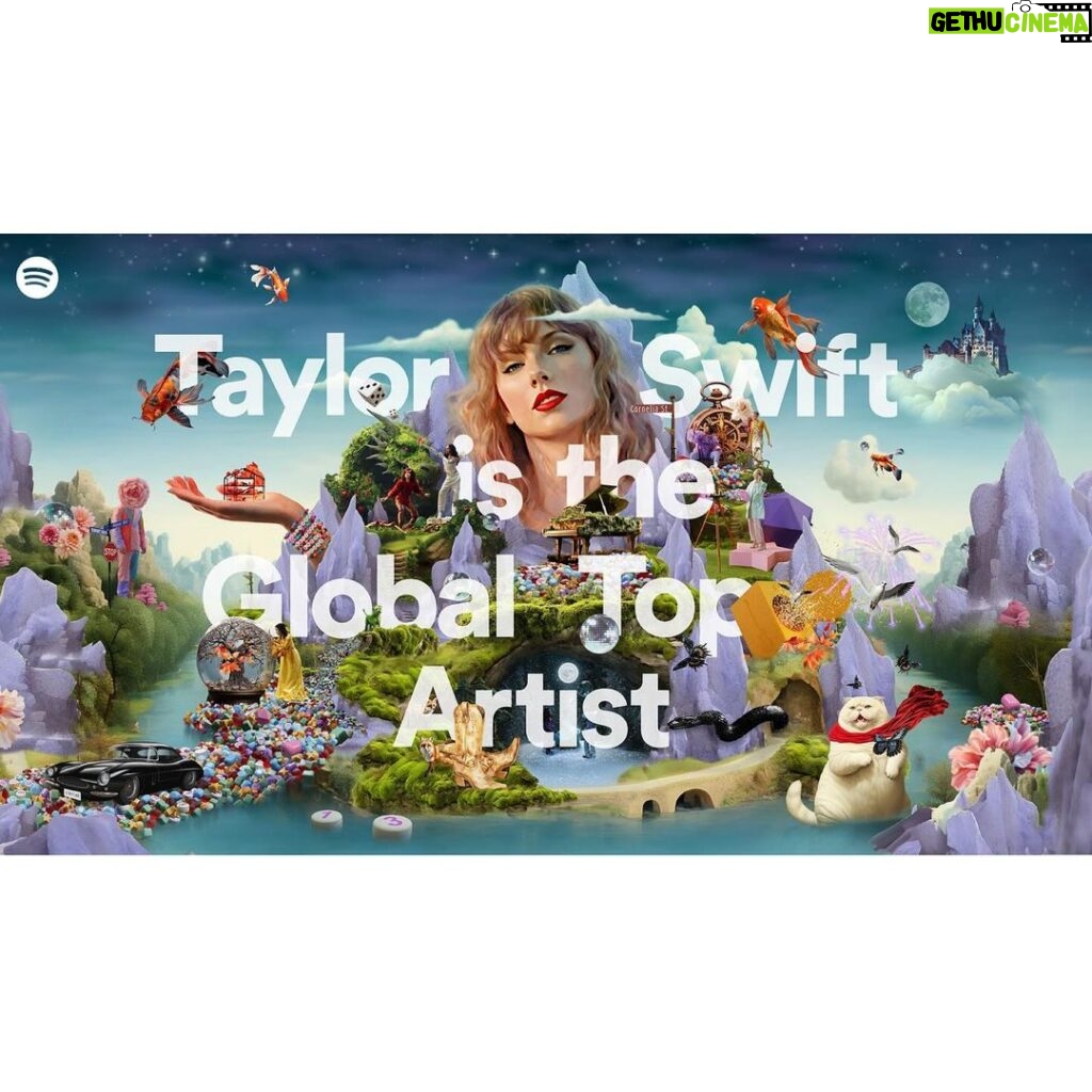 Taylor Swift Instagram - Um ok this is unreal?? I just wanted to say to anyone who listened to my music this year, anywhere in the world, thank you. Getting named Spotify’s Global Top Artist in 2023 is truly the best birthday/holiday gift you could’ve given me. We’ve seriously had THE MOST fun this year out there on tour and now this. Are you serious. So I was trying to think of a way to thank you, and a lot of you have been asking me to put “You’re Losing Me (From The Vault)” on streaming... so here you go! You can finally listen EVERYWHERE now 💋