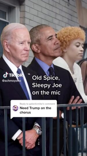 The Gregory Brothers Instagram - Sleepy Joe on the mic with Barack and Ice Spice